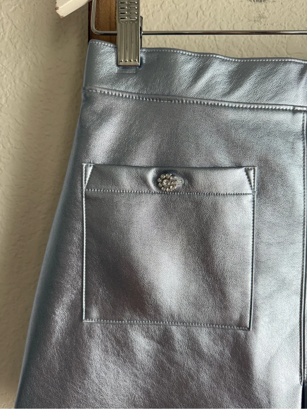 Crewcuts by J. Crew Patch-Pocket Skirt in Metallic Faux Leather NWOT sz: 14